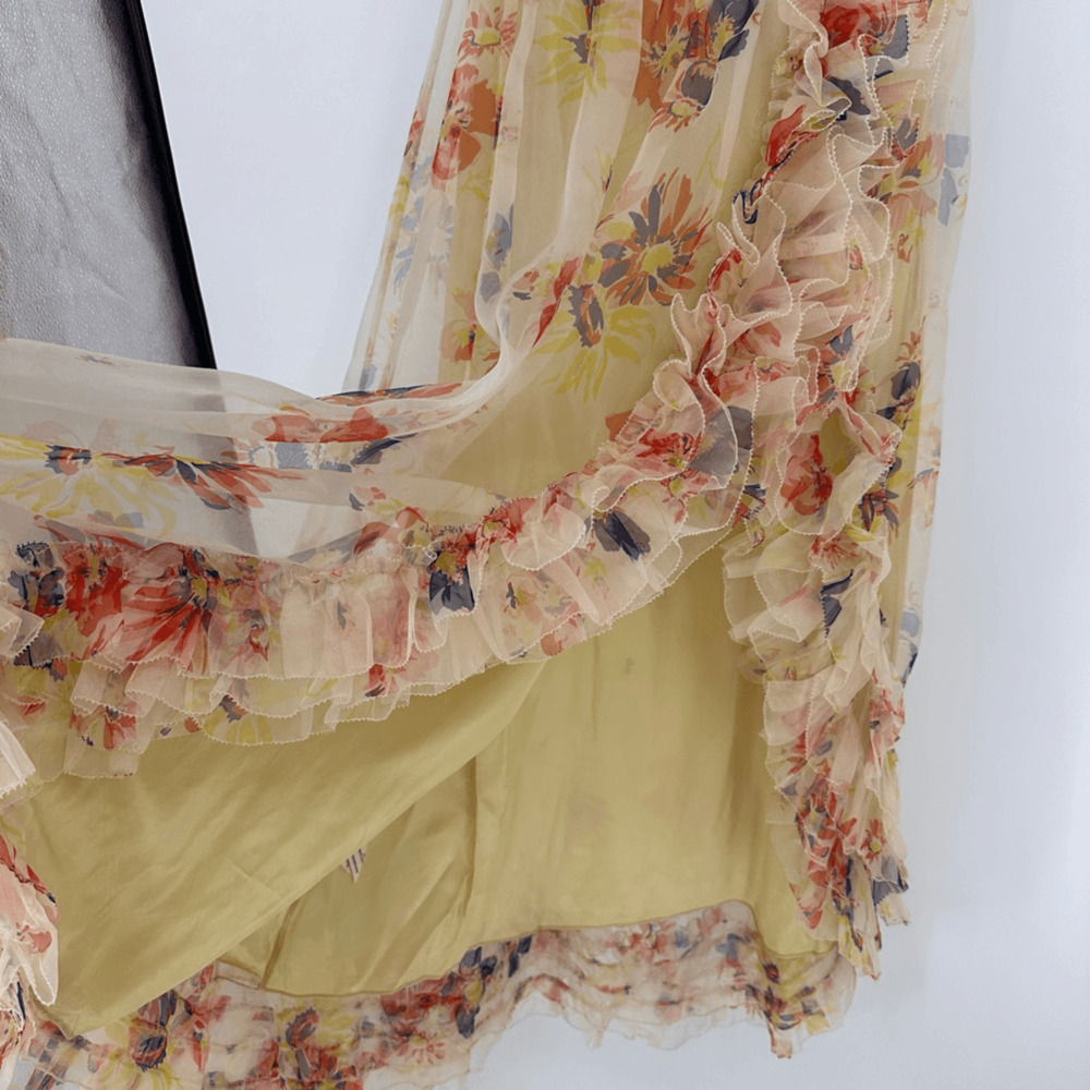Doen Ernestine Dress RARE Sweet Gardenia Silk Organza Maxi SZ L Fairy Coquette - Picture 10 of 16